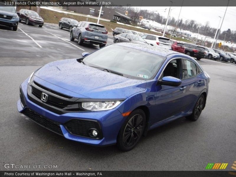 Aegean Blue Metallic / Black 2018 Honda Civic EX Hatchback