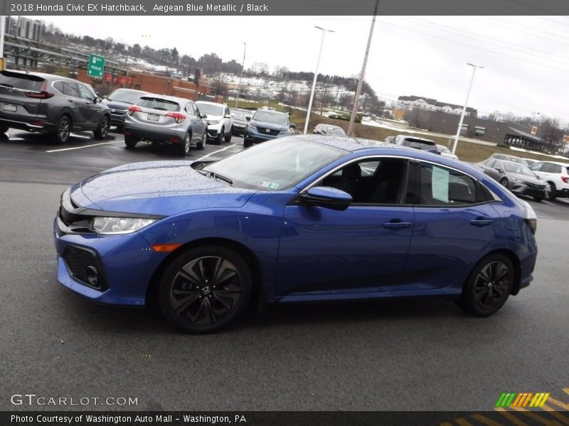 Aegean Blue Metallic / Black 2018 Honda Civic EX Hatchback