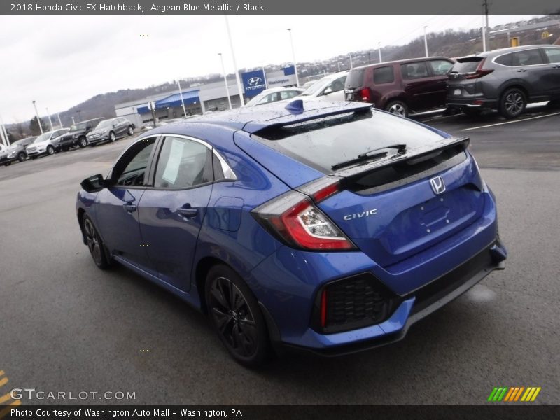 Aegean Blue Metallic / Black 2018 Honda Civic EX Hatchback