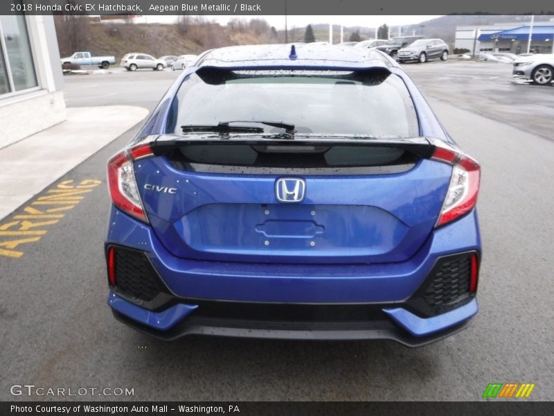 Aegean Blue Metallic / Black 2018 Honda Civic EX Hatchback