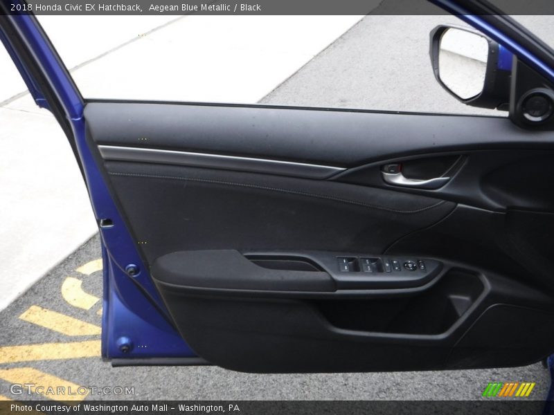Aegean Blue Metallic / Black 2018 Honda Civic EX Hatchback