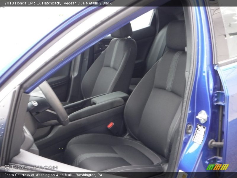 Aegean Blue Metallic / Black 2018 Honda Civic EX Hatchback