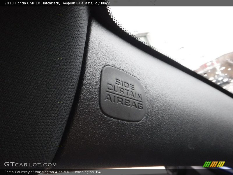Aegean Blue Metallic / Black 2018 Honda Civic EX Hatchback