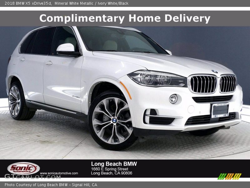 Mineral White Metallic / Ivory White/Black 2018 BMW X5 xDrive35d