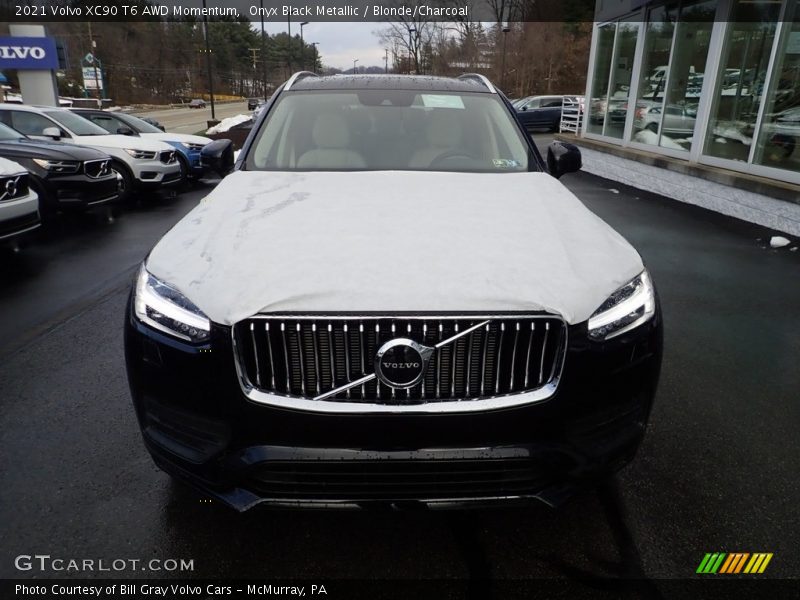 Onyx Black Metallic / Blonde/Charcoal 2021 Volvo XC90 T6 AWD Momentum