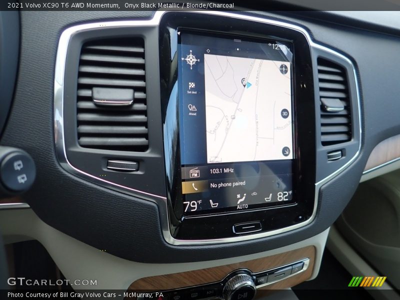 Onyx Black Metallic / Blonde/Charcoal 2021 Volvo XC90 T6 AWD Momentum