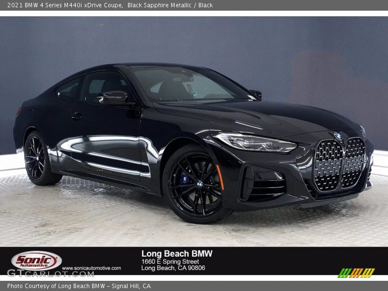 Black Sapphire Metallic / Black 2021 BMW 4 Series M440i xDrive Coupe