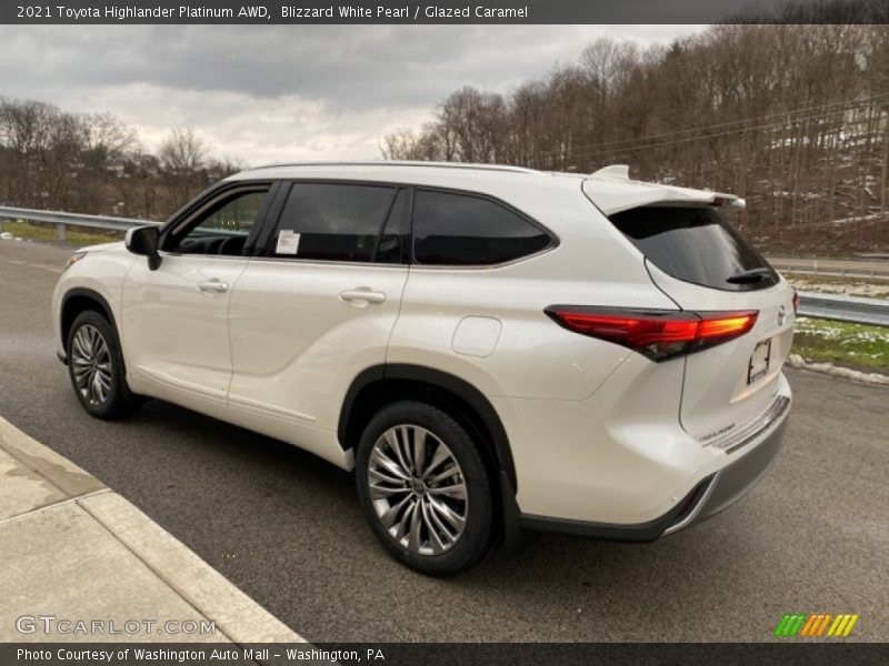 Blizzard White Pearl / Glazed Caramel 2021 Toyota Highlander Platinum AWD