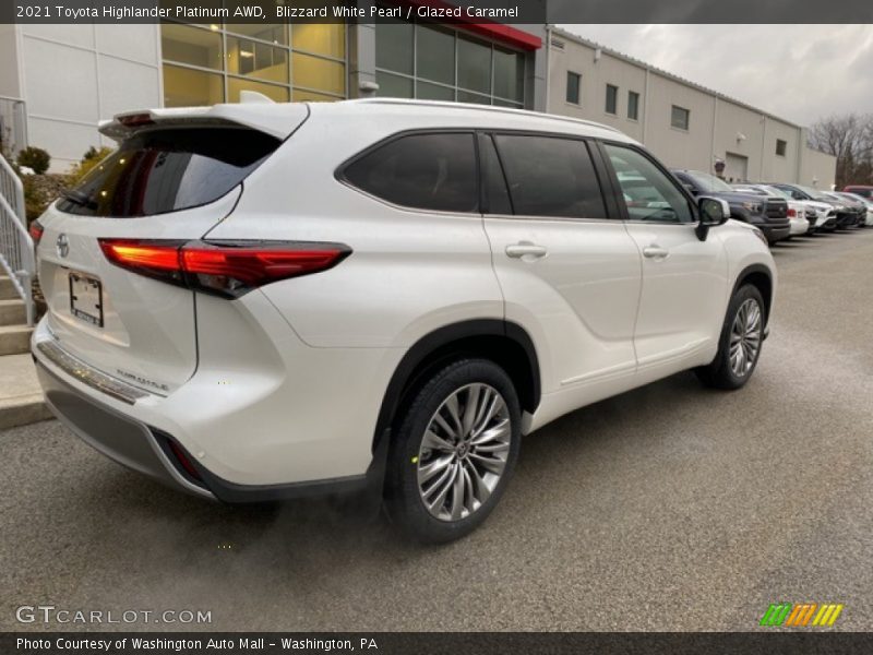 Blizzard White Pearl / Glazed Caramel 2021 Toyota Highlander Platinum AWD