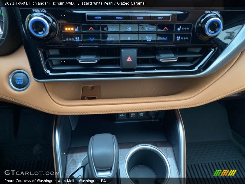 Blizzard White Pearl / Glazed Caramel 2021 Toyota Highlander Platinum AWD