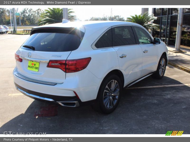 White Diamond Pearl / Espresso 2017 Acura MDX Technology