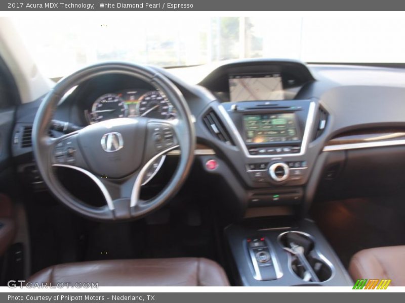 White Diamond Pearl / Espresso 2017 Acura MDX Technology