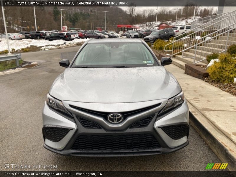 Celestial Silver Metallic / Black 2021 Toyota Camry SE Nightshade AWD