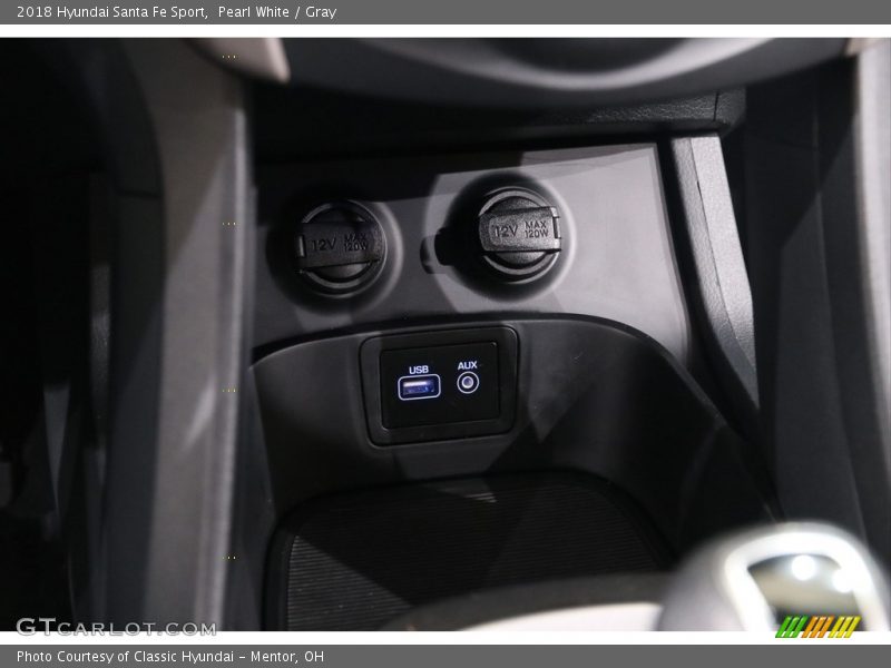 Pearl White / Gray 2018 Hyundai Santa Fe Sport