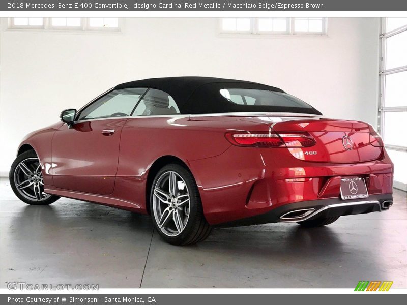 designo Cardinal Red Metallic / Macchiato Beige/Espresso Brown 2018 Mercedes-Benz E 400 Convertible