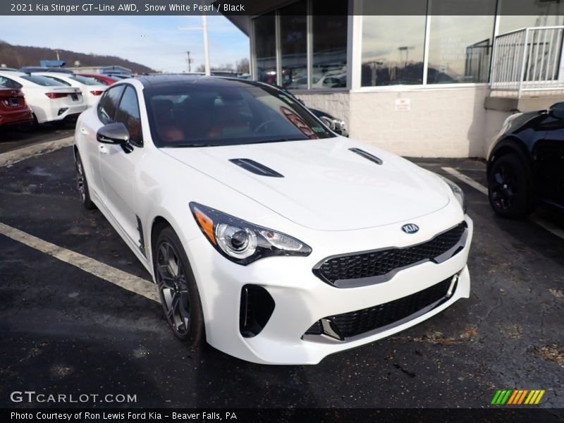 Snow White Pearl / Black 2021 Kia Stinger GT-Line AWD