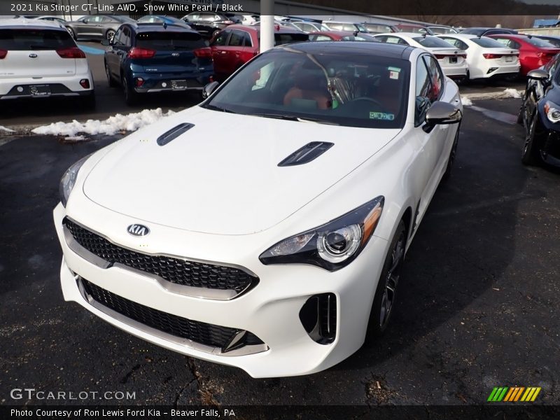 Snow White Pearl / Black 2021 Kia Stinger GT-Line AWD