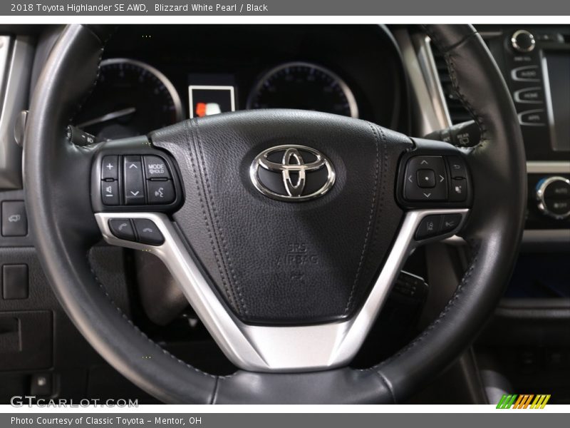 Blizzard White Pearl / Black 2018 Toyota Highlander SE AWD