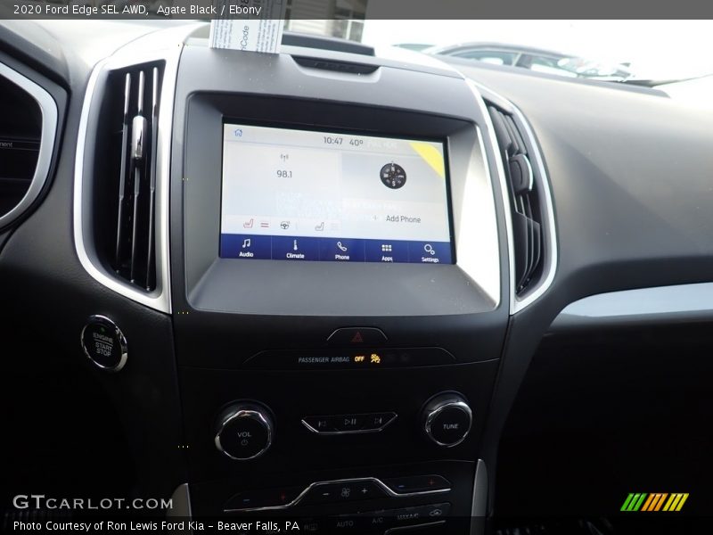 Agate Black / Ebony 2020 Ford Edge SEL AWD