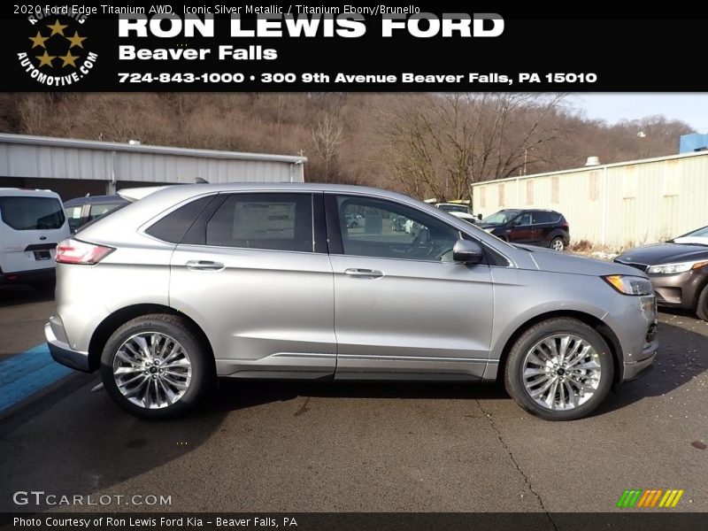 Iconic Silver Metallic / Titanium Ebony/Brunello 2020 Ford Edge Titanium AWD