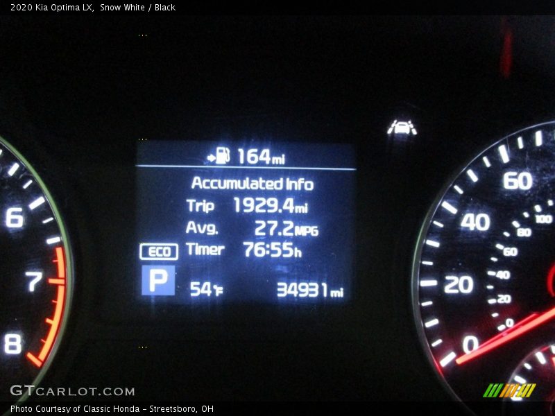 Snow White / Black 2020 Kia Optima LX