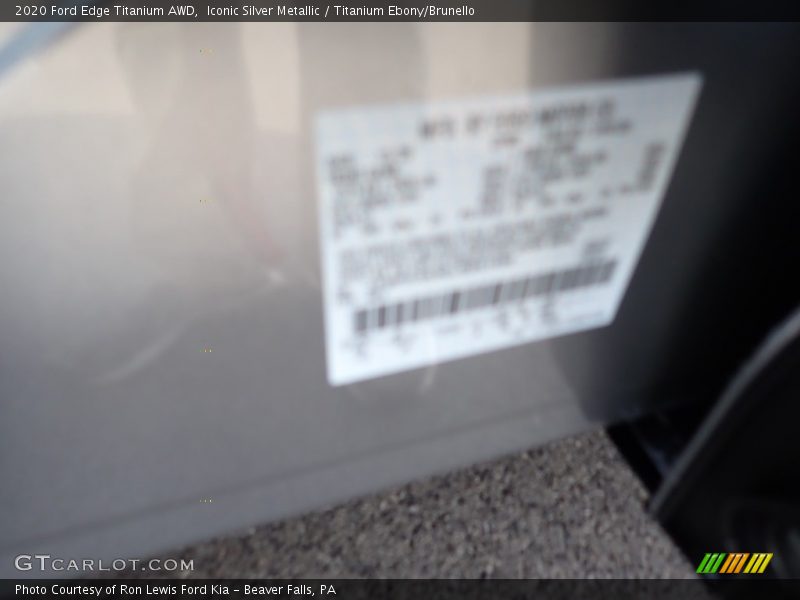 Iconic Silver Metallic / Titanium Ebony/Brunello 2020 Ford Edge Titanium AWD