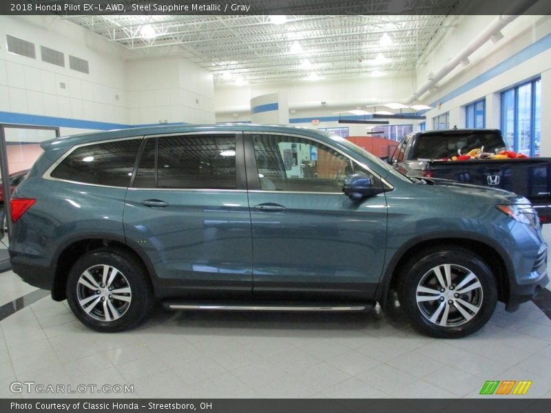 Steel Sapphire Metallic / Gray 2018 Honda Pilot EX-L AWD