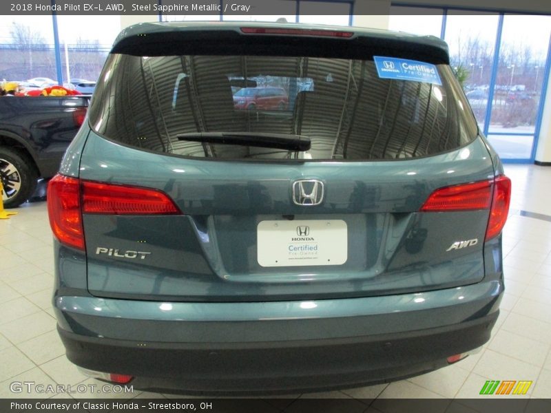 Steel Sapphire Metallic / Gray 2018 Honda Pilot EX-L AWD