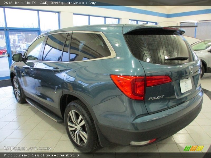 Steel Sapphire Metallic / Gray 2018 Honda Pilot EX-L AWD