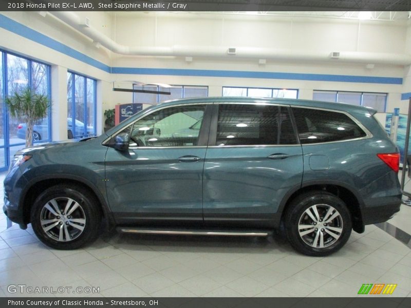 Steel Sapphire Metallic / Gray 2018 Honda Pilot EX-L AWD