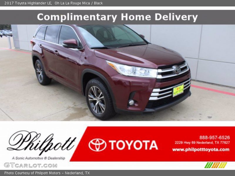 Oh La La Rouge Mica / Black 2017 Toyota Highlander LE