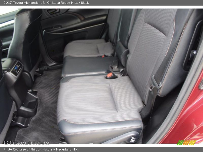 Rear Seat of 2017 Highlander LE