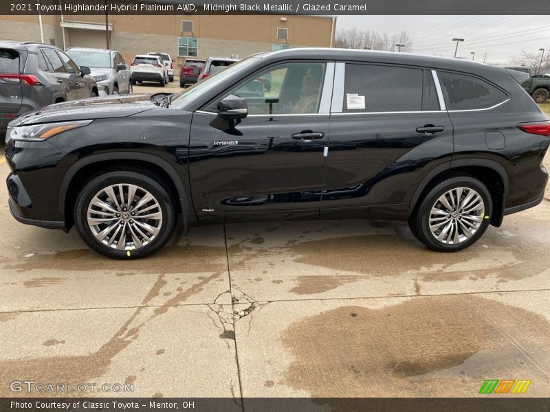 Midnight Black Metallic / Glazed Caramel 2021 Toyota Highlander Hybrid Platinum AWD