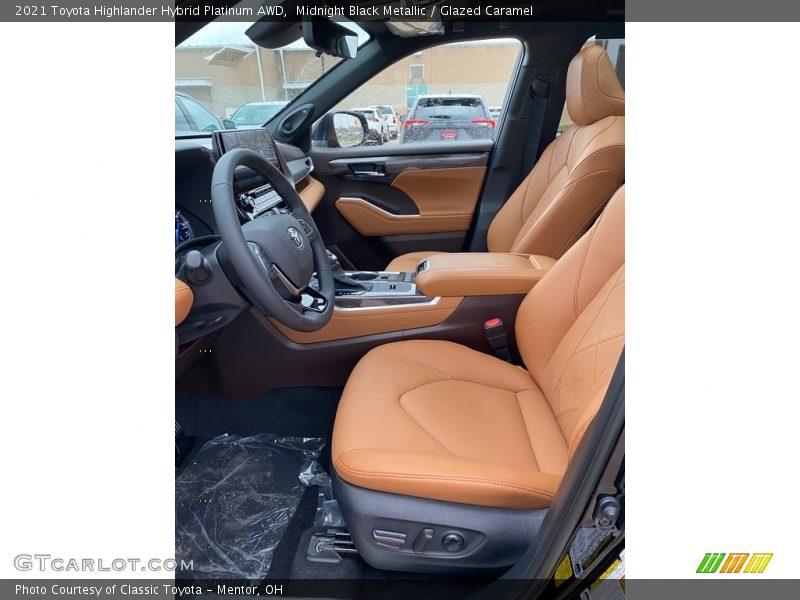 Midnight Black Metallic / Glazed Caramel 2021 Toyota Highlander Hybrid Platinum AWD