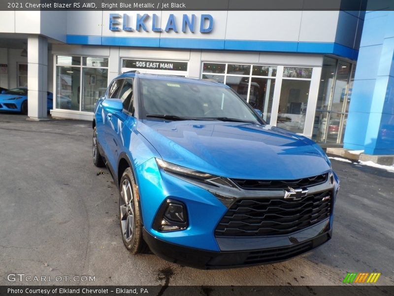 Bright Blue Metallic / Jet Black 2021 Chevrolet Blazer RS AWD