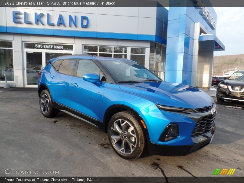 Bright Blue Metallic / Jet Black 2021 Chevrolet Blazer RS AWD