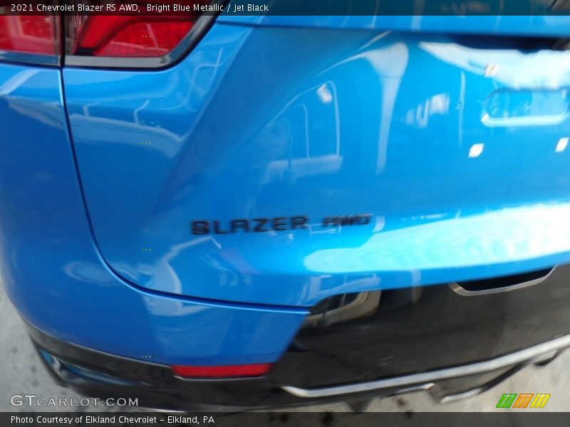 Bright Blue Metallic / Jet Black 2021 Chevrolet Blazer RS AWD