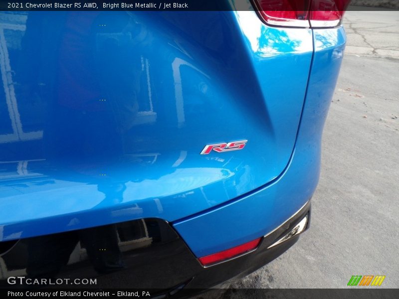 Bright Blue Metallic / Jet Black 2021 Chevrolet Blazer RS AWD