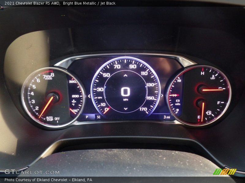 Bright Blue Metallic / Jet Black 2021 Chevrolet Blazer RS AWD