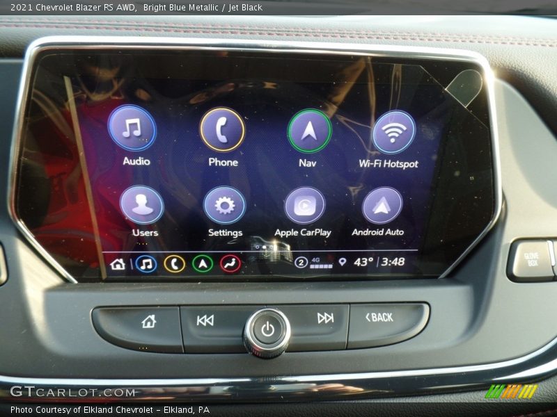 Bright Blue Metallic / Jet Black 2021 Chevrolet Blazer RS AWD