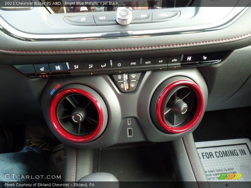 Bright Blue Metallic / Jet Black 2021 Chevrolet Blazer RS AWD