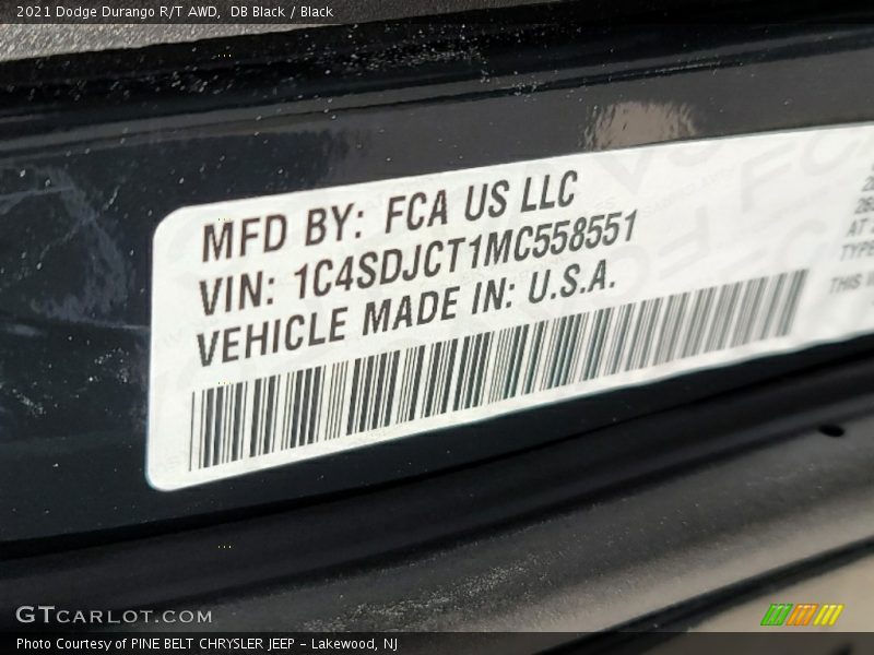 DB Black / Black 2021 Dodge Durango R/T AWD
