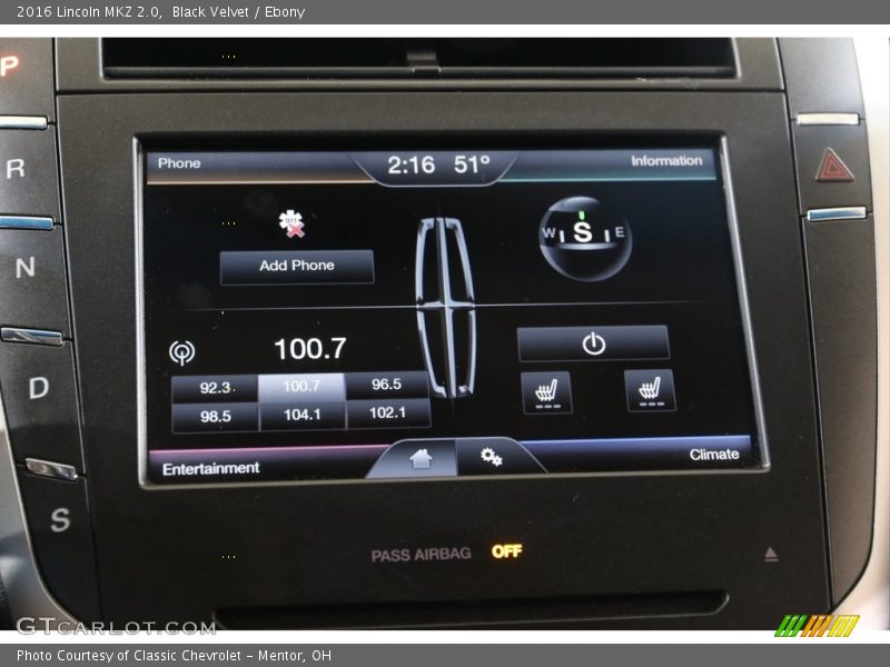 Audio System of 2016 MKZ 2.0