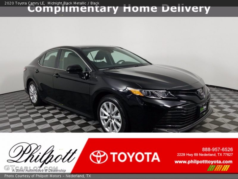 Midnight Black Metallic / Black 2020 Toyota Camry LE