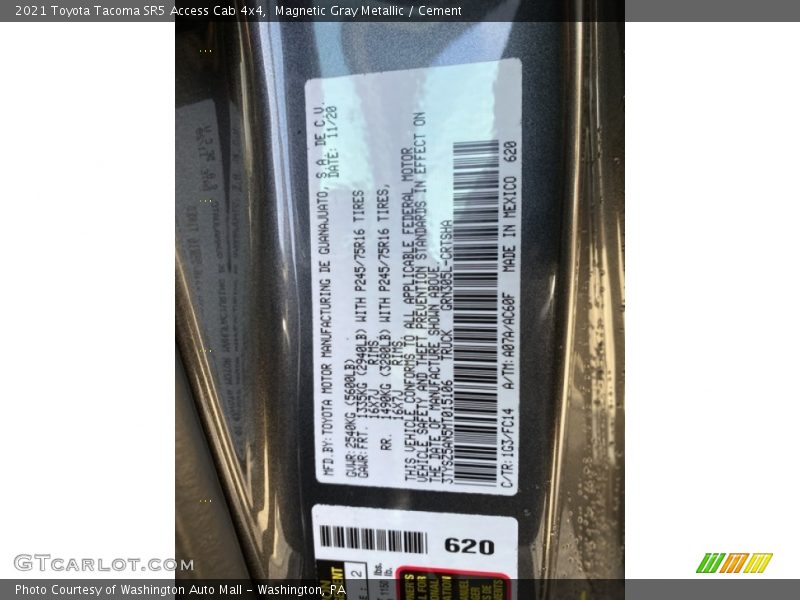 Magnetic Gray Metallic / Cement 2021 Toyota Tacoma SR5 Access Cab 4x4