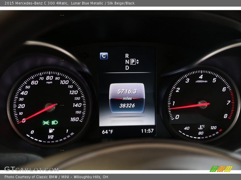 Lunar Blue Metallic / Silk Beige/Black 2015 Mercedes-Benz C 300 4Matic