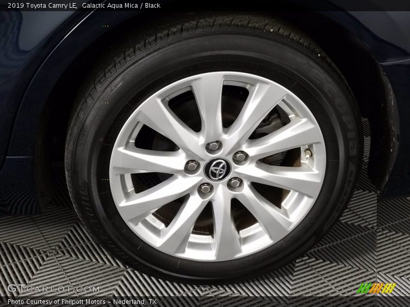 Galactic Aqua Mica / Black 2019 Toyota Camry LE