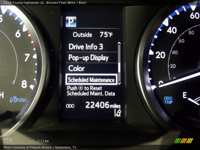 Blizzard Pearl White / Black 2019 Toyota Highlander LE