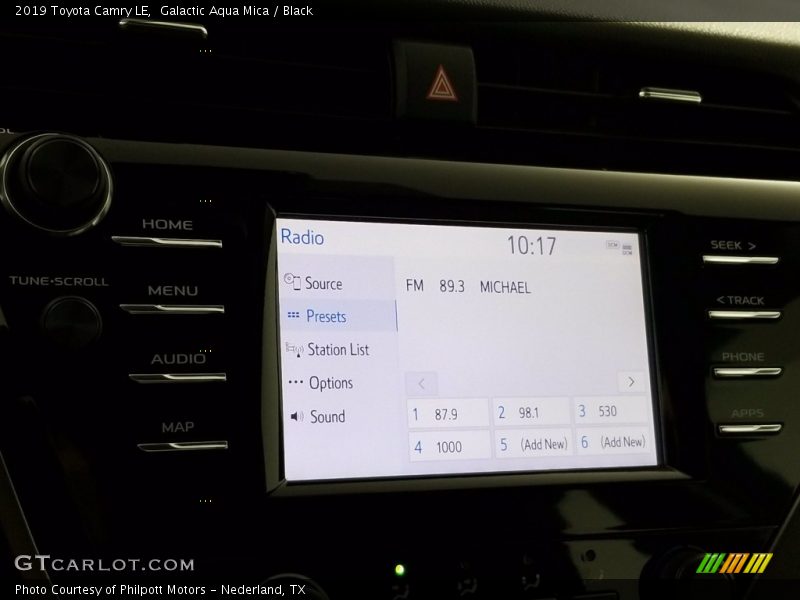 Galactic Aqua Mica / Black 2019 Toyota Camry LE