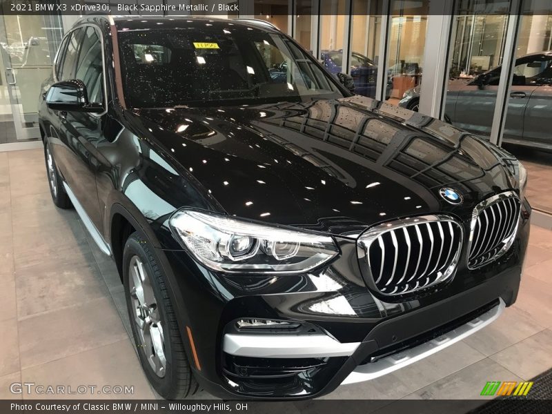 Black Sapphire Metallic / Black 2021 BMW X3 xDrive30i